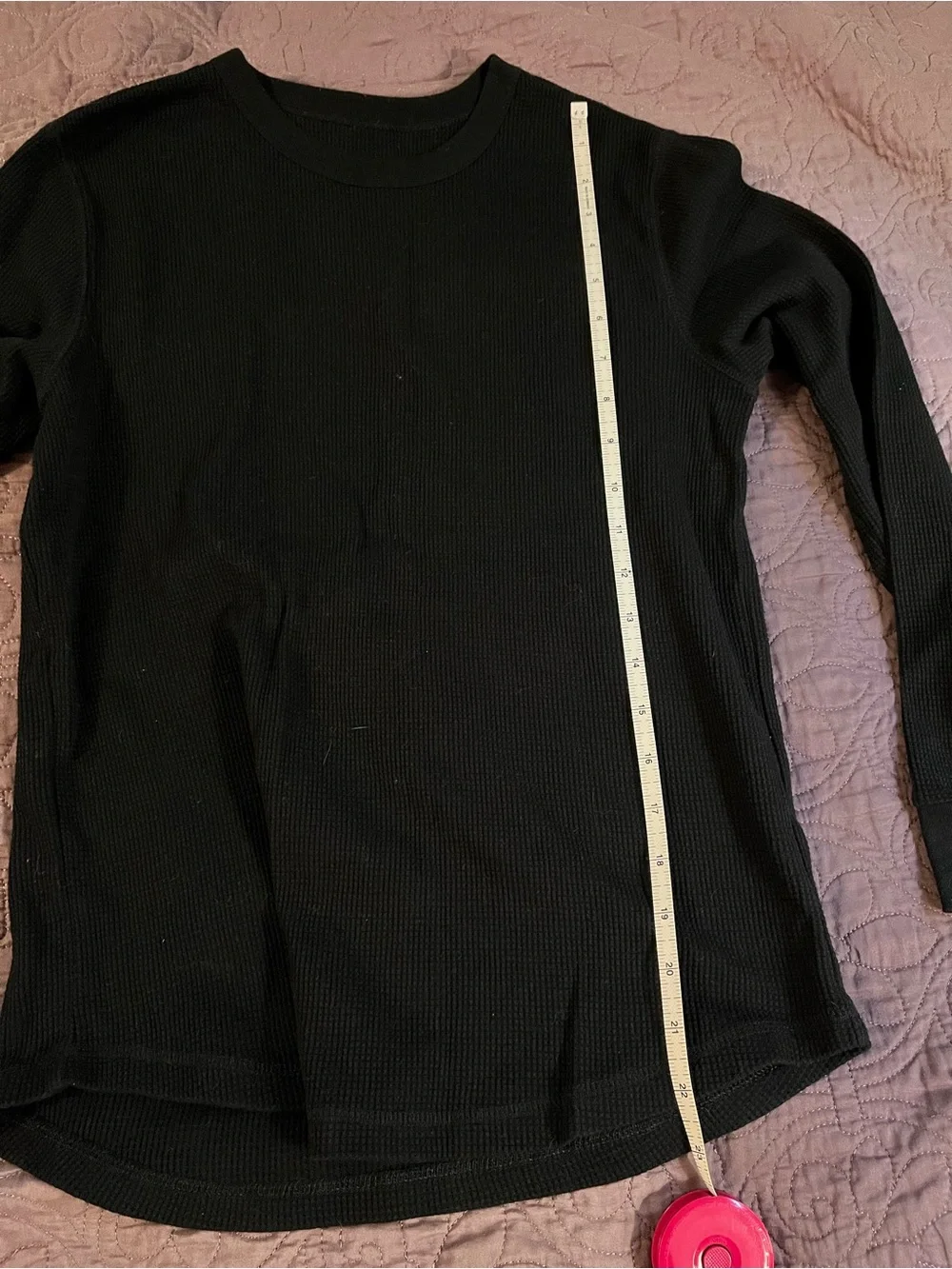 Kids’ XL black waffle knit long sleeved tee